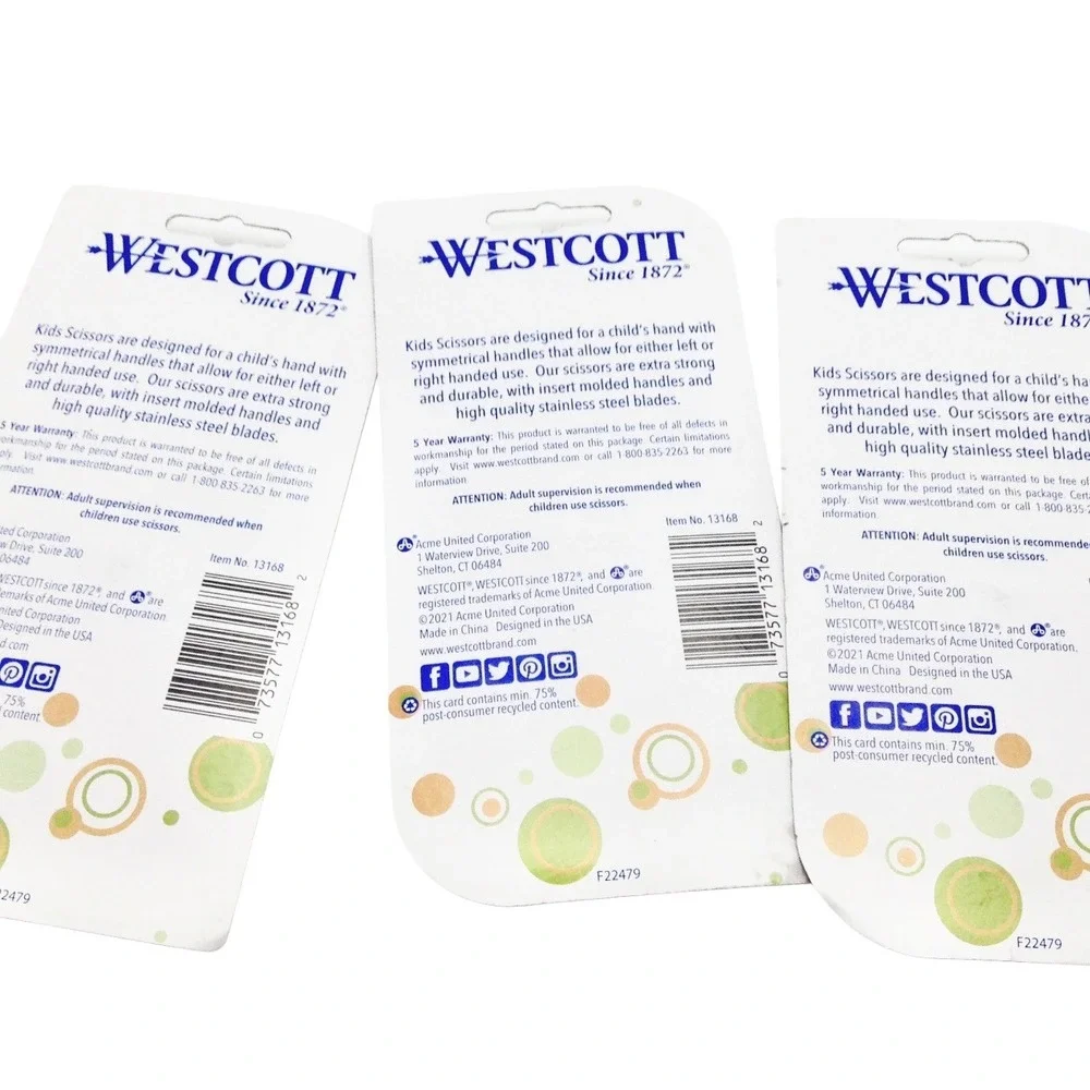 Westcott Kids Scissors 2-Pack Blunt Tip Left/Right Handed Durable Steel (3 Sets)